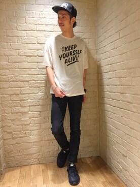 「ハラチ」｜「アイテム（アクセサリー）」を使った、森 拓巳さん（メンズ・176cm）の夏コーディネート