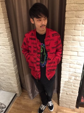 「ビッグサイズコーデ」｜「アイテム（MA-1）」を使った、森 拓巳さん（メンズ・176cm）の秋コーディネート