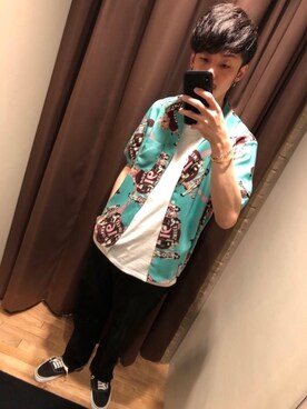 「アロハシャツ」｜森 拓巳さん（メンズ・176cm）の夏コーディネート