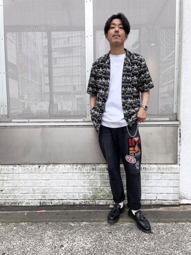「コラボレーション」｜「アイテム（財布/小物）」を使った、森 拓巳さん（メンズ・176cm）の夏コーディネート