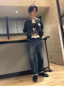 「90'sコーデ」｜「アイテム（ブルゾン）」を使った、森 拓巳さん（メンズ・176cm）の春コーディネート