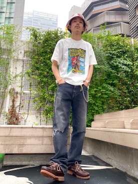 「アイテム（キーホルダー、ゴールド系）」を使った、森 拓巳さん（メンズ・176cm）の夏コーディネート