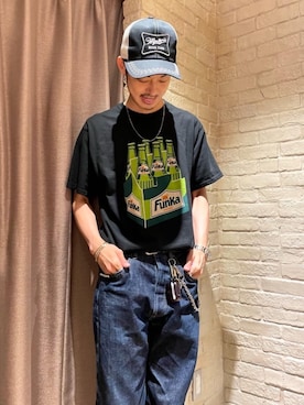「90'sコーデ」｜「アイテム（財布/小物）」を使った、森 拓巳さん（メンズ・176cm）の夏コーディネート