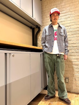 「みりたりー」｜「アイテム（帽子）」を使った、森 拓巳さん（メンズ・176cm）の春コーディネート