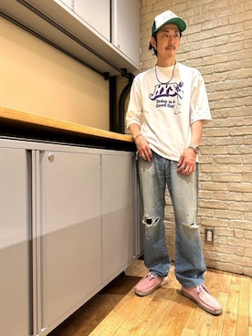 「でにむ」｜「アイテム（ブーツ）」を使った、森 拓巳さん（メンズ・176cm）の春コーディネート
