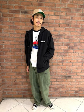 「みりたりー」｜「アイテム（帽子）」を使った、森 拓巳さん（メンズ・176cm）の秋コーディネート