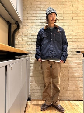「でにむ」｜「アイテム（ニットキャップ/ビーニー）」を使った、森 拓巳さん（メンズ・176cm）の秋コーディネート