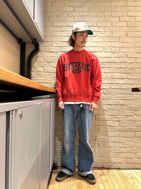 「でにむ」｜「アイテム（スウェット）」を使った、森 拓巳さん（メンズ・176cm）の冬コーディネート