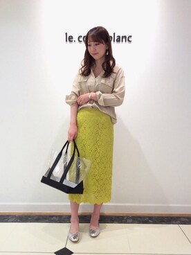 「お呼ばれ」｜「アイテム（バレエシューズ）」を使った、ルクールブラン大船ルミネウイング店スタッフさん（レディース・160cm）の春コーディネート