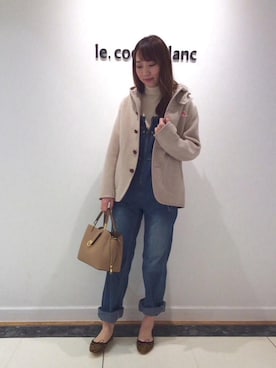 「Johnbull（ジョンブル）のアイテム（オールインワン・サロペット）」を使った、ルクールブラン大船ルミネウイング店スタッフさん（レディース・160cm）の秋コーディネート