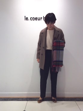 「お呼ばれ」｜「アイテム（その他アウター）」を使った、ルクールブラン大船ルミネウイング店スタッフさん（レディース・165cm）の秋コーディネート