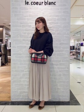 「お呼ばれ」｜「アイテム（バレエシューズ）」を使った、ルクールブラン大船ルミネウイング店スタッフさん（レディース・161cm）の秋コーディネート