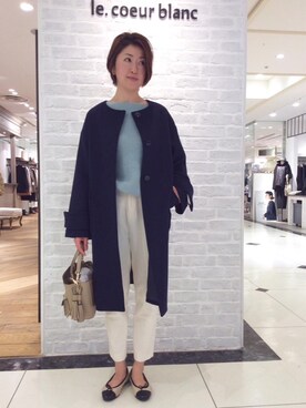 「お呼ばれ」｜「アイテム（その他アウター）」を使った、ルクールブラン大船ルミネウイング店スタッフさん（レディース・164cm）の冬コーディネート