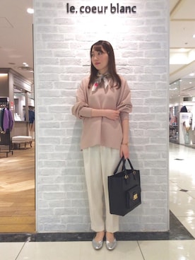 「お呼ばれ」｜「アイテム（財布/小物）」を使った、ルクールブラン大船ルミネウイング店スタッフさん（レディース・161cm）の冬コーディネート