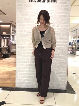 「お呼ばれ」｜「アイテム（タンクトップ）」を使った、ルクールブラン大船ルミネウイング店スタッフさん（レディース・158cm）の夏コーディネート