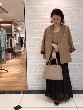 「お呼ばれ」｜「アイテム（バレエシューズ）」を使った、ルクールブラン大船ルミネウイング店スタッフさん（レディース・158cm）の秋コーディネート
