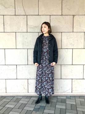 「女子会」｜「アイテム（ナイロンジャケット）」を使った、ルクールブラン大船ルミネウイング店スタッフさん（レディース・165cm）の秋コーディネート