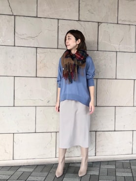 「Perle Peche（ペルルペッシュ）のアイテム」を使った、ルクールブラン大船ルミネウイング店スタッフさん（レディース・165cm）の秋コーディネート