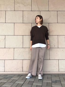 「Perle Peche（ペルルペッシュ）のアイテム」を使った、ルクールブラン大船ルミネウイング店スタッフさん（レディース・165cm）の秋コーディネート