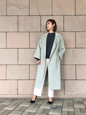 「お呼ばれ」｜「アイテム（チェスターコート）」を使った、ルクールブラン大船ルミネウイング店スタッフさん（レディース・165cm）の秋コーディネート