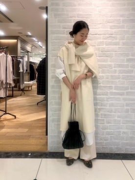 「Perle Peche（ペルルペッシュ）のアイテム」を使った、ルクールブラン大船ルミネウイング店スタッフさん（レディース・158cm）の冬コーディネート