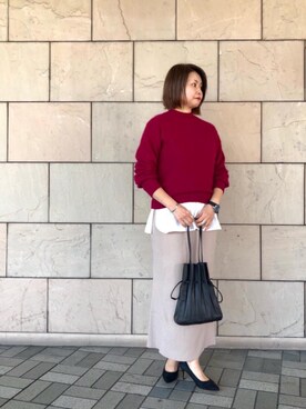ルクールブラン大船ルミネウイング店スタッフさん（レディース・158cm）の冬コーディネート