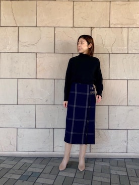 「お呼ばれ」｜「アイテム（ブーツ）」を使った、ルクールブラン大船ルミネウイング店スタッフさん（レディース・165cm）の冬コーディネート