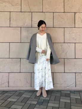 「Perle Peche（ペルルペッシュ）のアイテム」を使った、ルクールブラン大船ルミネウイング店スタッフさん（レディース・158cm）の冬コーディネート