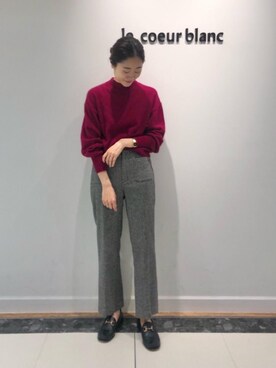 「アンゴラ」｜ルクールブラン大船ルミネウイング店スタッフさん（レディース・158cm）の冬コーディネート
