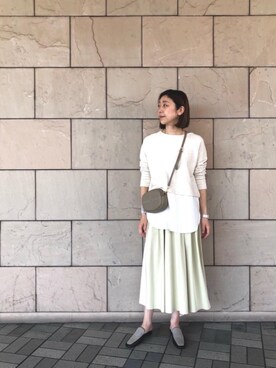 「お呼ばれ」｜「アイテム（スリッポン）」を使った、ルクールブラン大船ルミネウイング店スタッフさん（レディース・165cm）の冬コーディネート