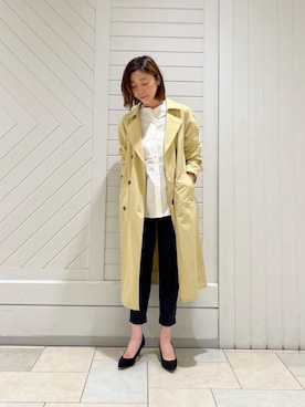 「お呼ばれ」｜「アイテム（トレンチコート）」を使った、ルクールブラン大船ルミネウイング店スタッフさん（レディース・165cm）の冬コーディネート