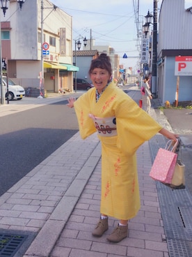 「刺繍」｜「アイテム（水着/着物・浴衣）」を使った、natsumiさん（レディース・161cm）の春コーディネート