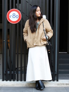 「アイテム（マウンテンパーカー）」を使った、avvofficialさん（レディース・160cm）の冬コーディネート