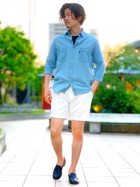 「J.M. WESTON（ジェイエムウエストン）のアイテム」を使った、Tさん（メンズ・172cm）の夏コーディネート