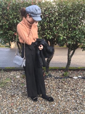「EGOIST（エゴイスト）のアイテム（帽子）」を使った、naomiさん（レディース・159cm）の冬コーディネート
