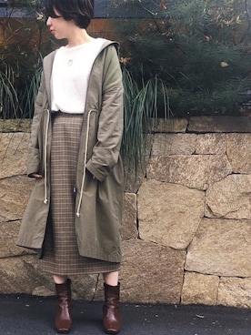 「スエット」｜「アイテム（その他アウター）」を使った、i_munichさん（レディース・157cm）の冬コーディネート