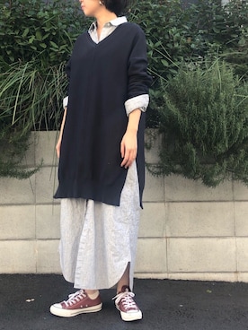 「Munich（ミューニック）のアイテム（トップス）」を使った、i_munichさん（レディース・157cm）の冬コーディネート