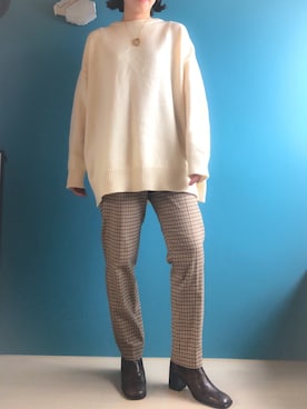 「Munich（ミューニック）のアイテム（ニット/セーター）」を使った、i_munichさん（レディース・157cm）の秋コーディネート