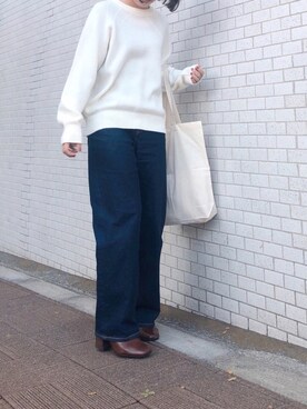 「Munich（ミューニック）のアイテム（パンツ）」を使った、i_munichさん（レディース・157cm）の冬コーディネート