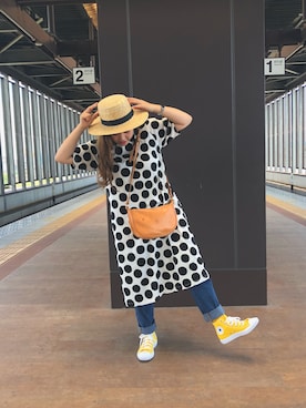 「SEVENDAYS=SUNDAY（セブンデイズサンデイ）のアイテム（帽子）」を使った、マミたすさん（レディース・155cm）の春コーディネート