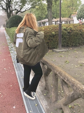 「FILA（フィラ）のアイテム（ジャケット/アウター）」を使った、マミたすさん（レディース・157cm）の冬コーディネート