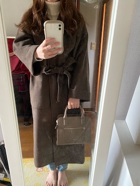 「MOUSSY（マウジー）のMVS SKINNY（デニムパンツ）」を使った、yukapiiiさん（レディース・160cm）の冬コーディネート
