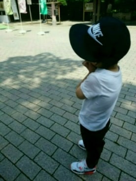 「devirock（デビロック）の【旧モデル】裏毛スウェットサルエルパンツ スウェットパンツ（その他パンツ）」を使った、ARATAman*さん（キッズ・90cm）の春コーディネート