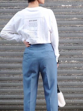 「WITH SENSE（ウィズセンス）のアイテム」を使った、MERCI_西村千明さん（レディース・164cm）の秋コーディネート