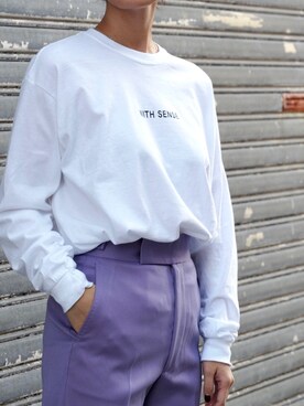 「WITH SENSE（ウィズセンス）のアイテム」を使った、MERCI_西村千明さん（レディース・164cm）の冬コーディネート