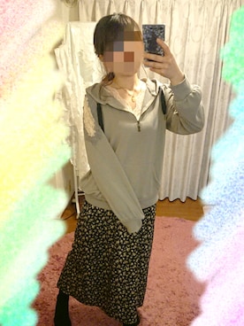 「axes femme（アクシーズファム）のアイテム（パーカー）」を使った、らら...＊さん（レディース・155cm）の秋コーディネート
