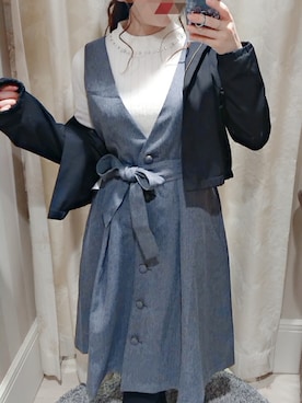 「axes femme（アクシーズファム）のアイテム（その他アウター）」を使った、らら...＊さん（レディース・155cm）の秋コーディネート