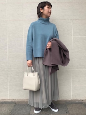 「シアー素材」｜「アイテム（その他アウター）」を使った、tokunagaさん（レディース・168cm）の秋コーディネート