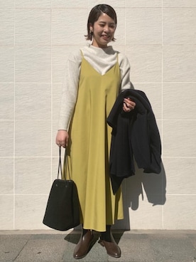 「一押しのアウタースタイル」｜「アイテム（ワンピース/ドレス）」を使った、tokunagaさん（レディース・168cm）の秋コーディネート