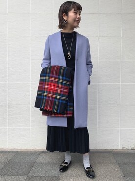 「一押しのアウタースタイル」｜「アイテム（ワンピース/ドレス）」を使った、tokunagaさん（レディース・168cm）の冬コーディネート